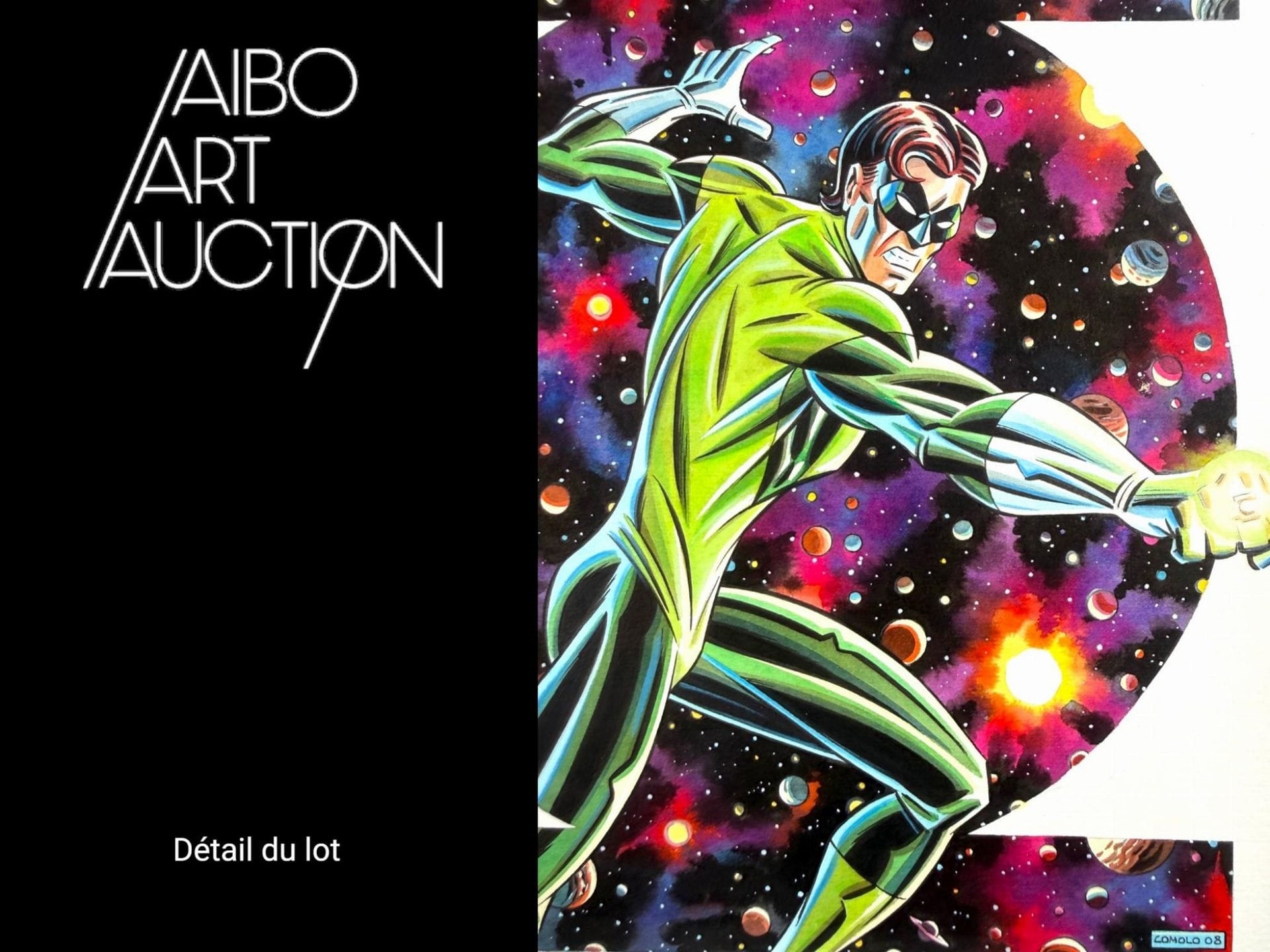 Giorgio Comolo | green lantern original color drawing (2022) | MutualArt