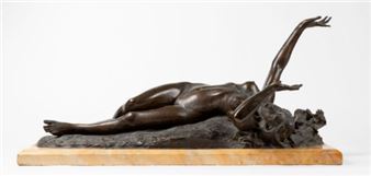 Reclining Female Nude by Augusto Rivalta