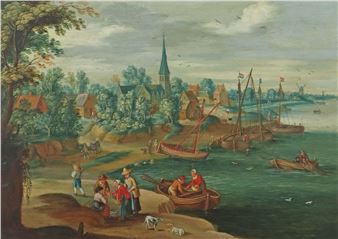 Holländische Hafenstadt - Jan Brueghel the Elder