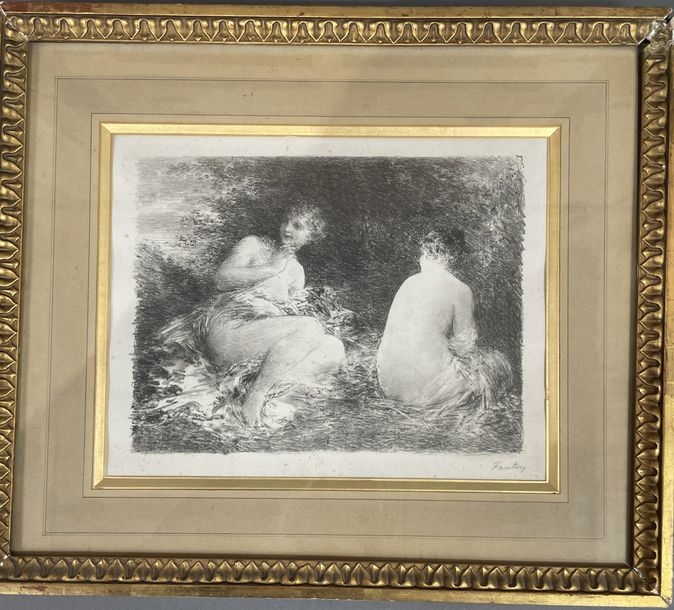 Artwork by Henri Fantin-Latour, Bathers, Made of Lithograph