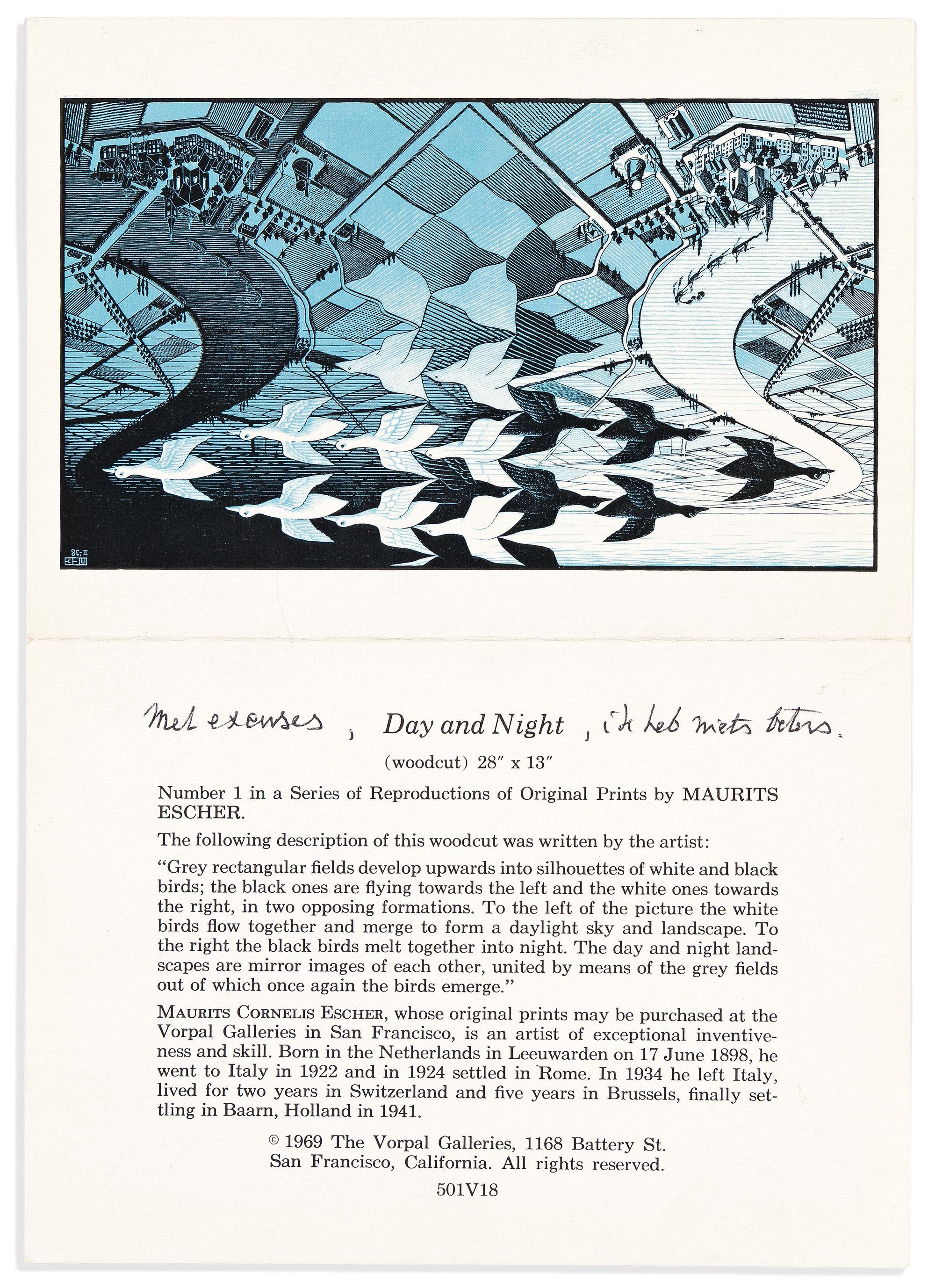Maurits Cornelis Escher | Archive of 8 items, each Signed, M.C. Escher ...