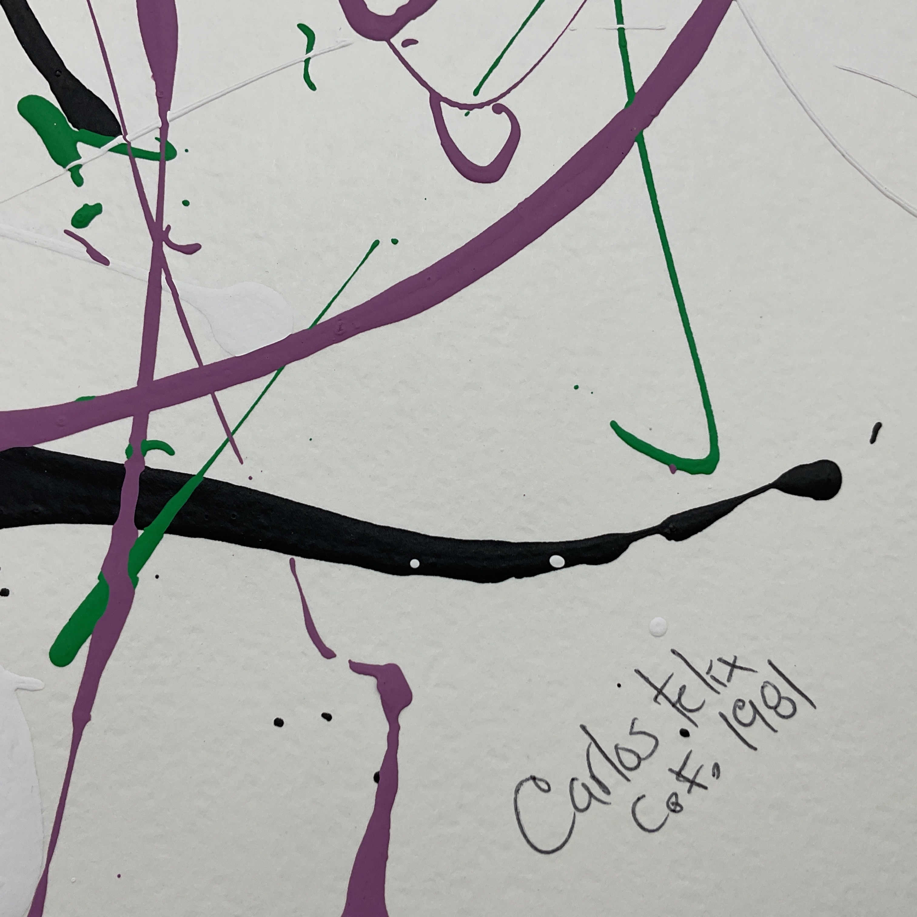 Carlos Felix | Abstract Ink and Color Composition (1981) | MutualArt