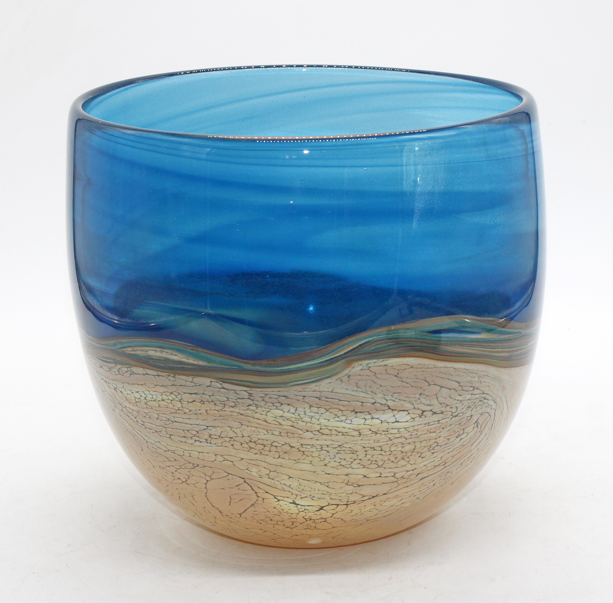 David Reade | Large David Reade art glass DESERT LANDSCAPE vase | MutualArt