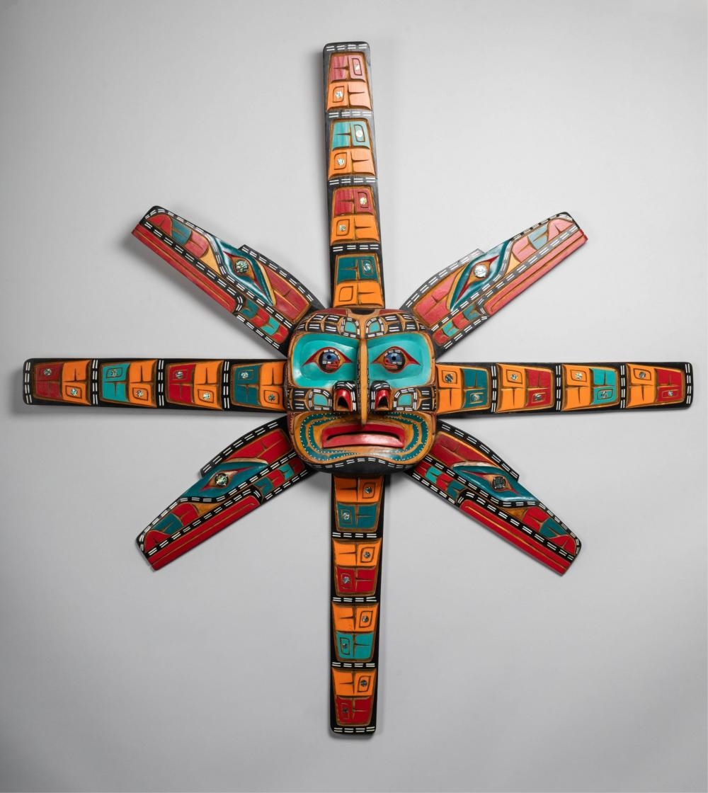 Jimmy Joseph | a carved and polychromed Sun mask with abalone inlays ...