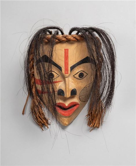 Elma Thomson | a Tsimshian carved and stained wood mask of a female ...