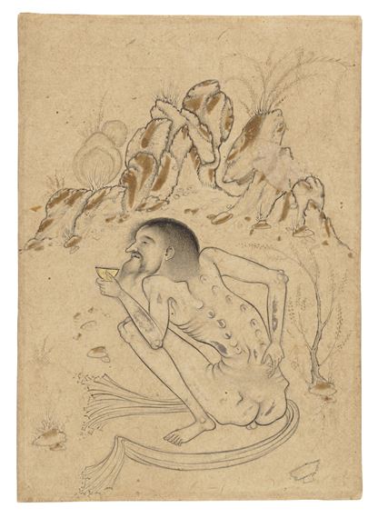 Deccan School, 17th Century | AN EMACIATED FIGURE IN A LANDSCAPE (Circa ...