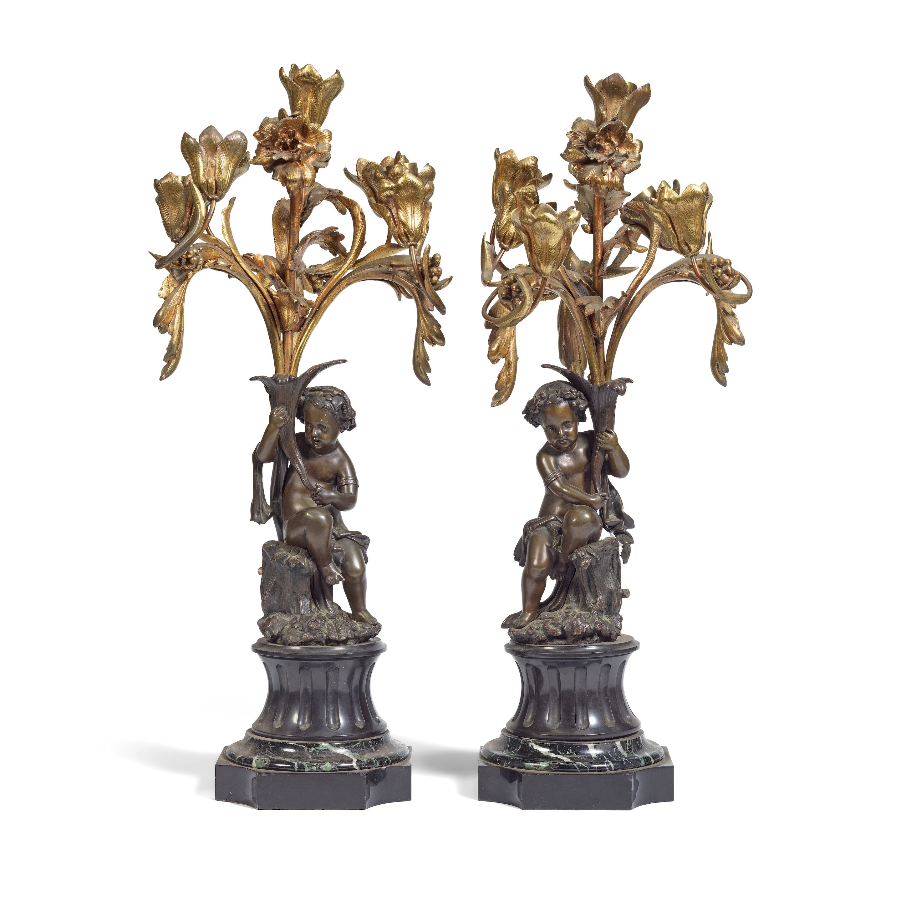 French School, 19th Century | A pair of late 19th century French gilt ...