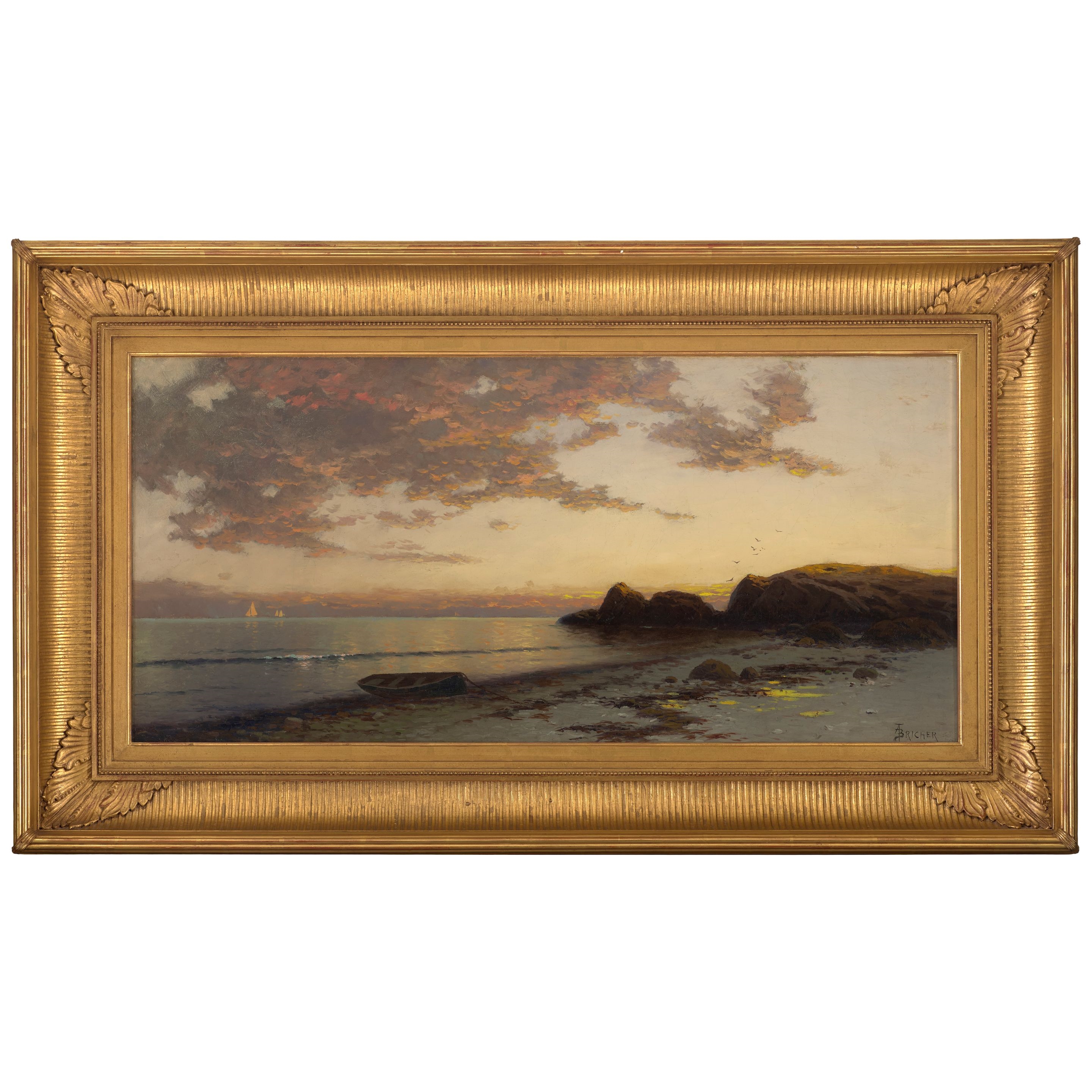 Artwork by Alfred Thompson Bricher, Sundown, Sakonnet, Made of oil on canvas