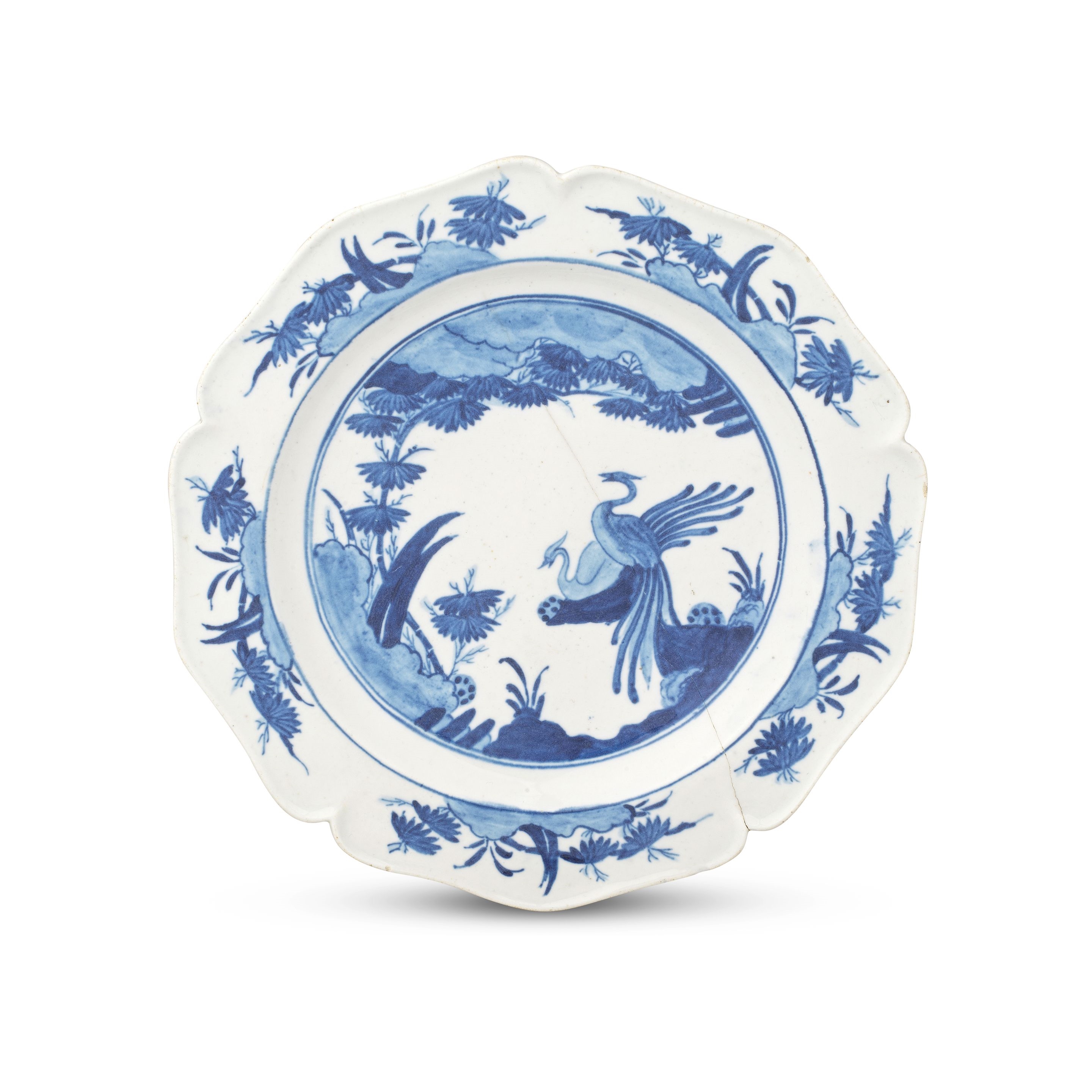 Chelsea Porcelain | An exceptionally rare Chelsea blue and white plate ...