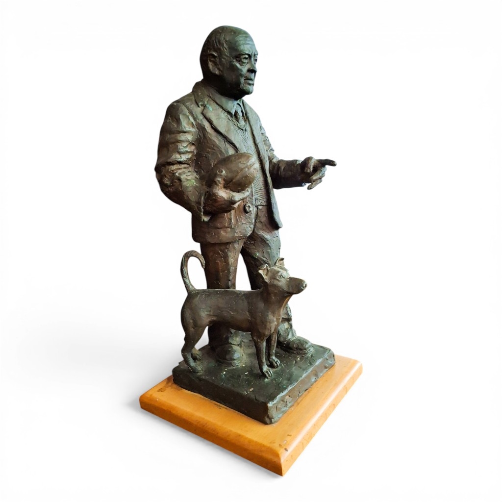 Pierre Volschenk | BRONZE FIGURINE DEPICTING DOC DANIE CRAVEN WITH A ...