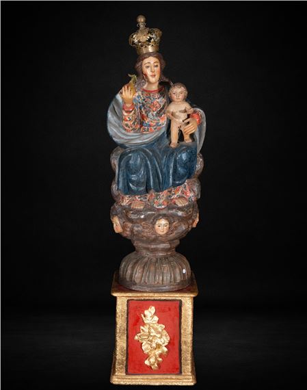 Virgen con Niño - Colonial School, 18th Century