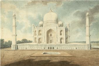 VIEW OF THE TAJ & THE RIVER JUMNA FROM THE WEST