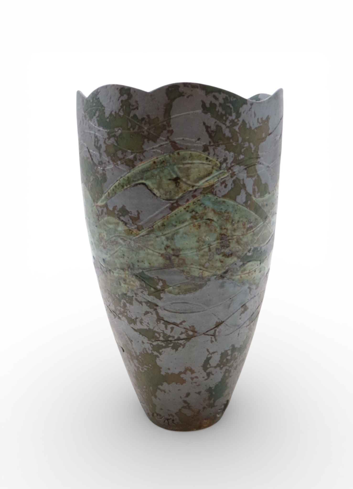 Roger Cockram | A studio pottery vase of tapering form with turquoise ...