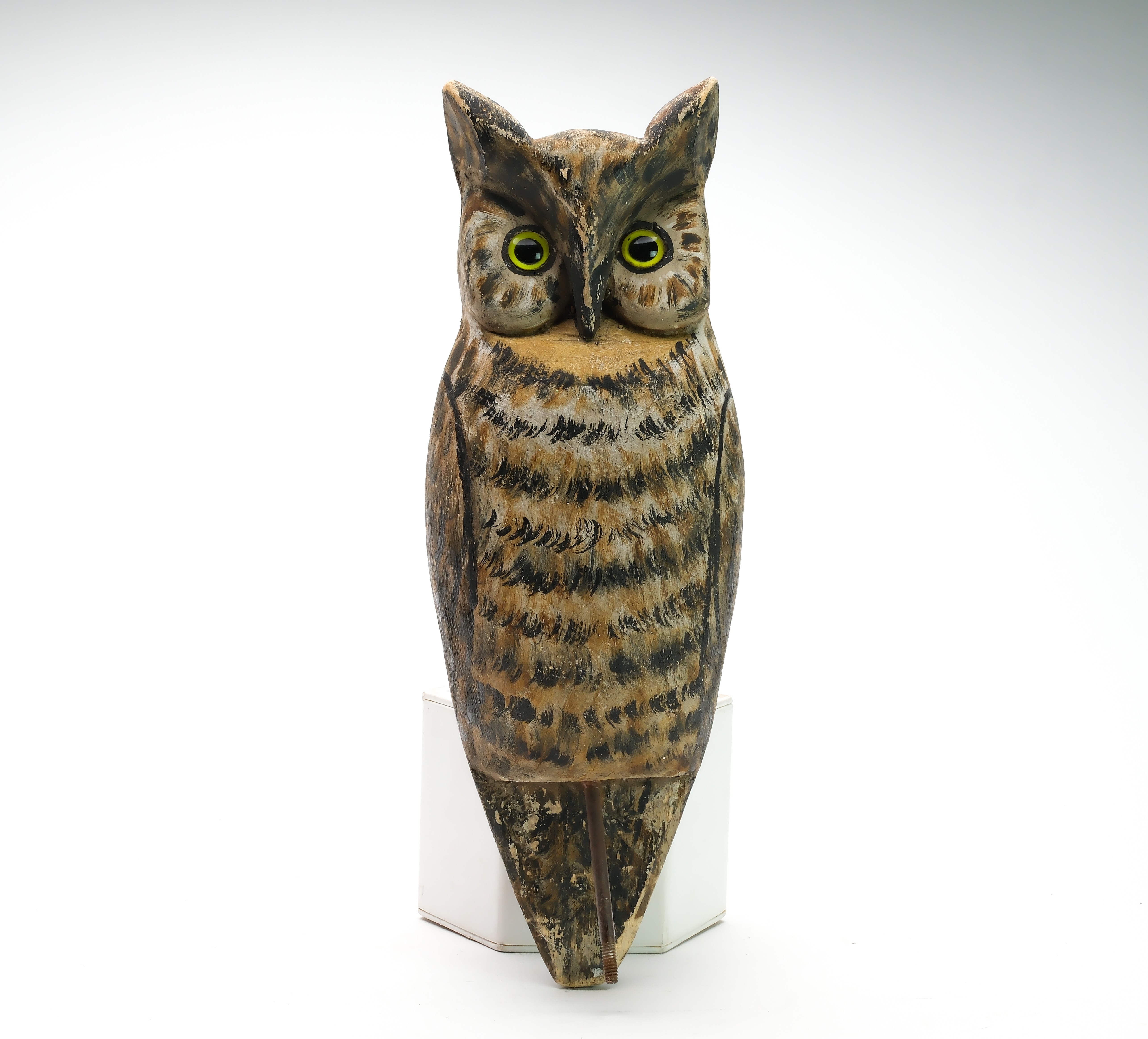 Leonard Doren | Two piece balsa owl with deep relief face carving and ...