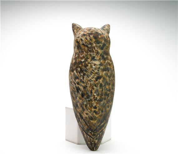 Leonard Doren | Two piece balsa owl with deep relief face carving and ...