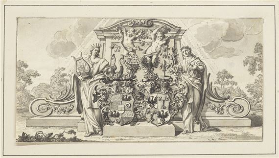 Allianzwappen der Familen Pfinzing und Nützel - Johann Justus Preissler