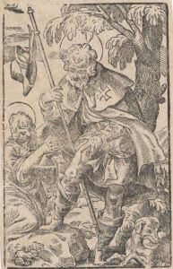 Paolo Farinati | Heiliger Rochus, einem Engel seine Pestwunde am ...