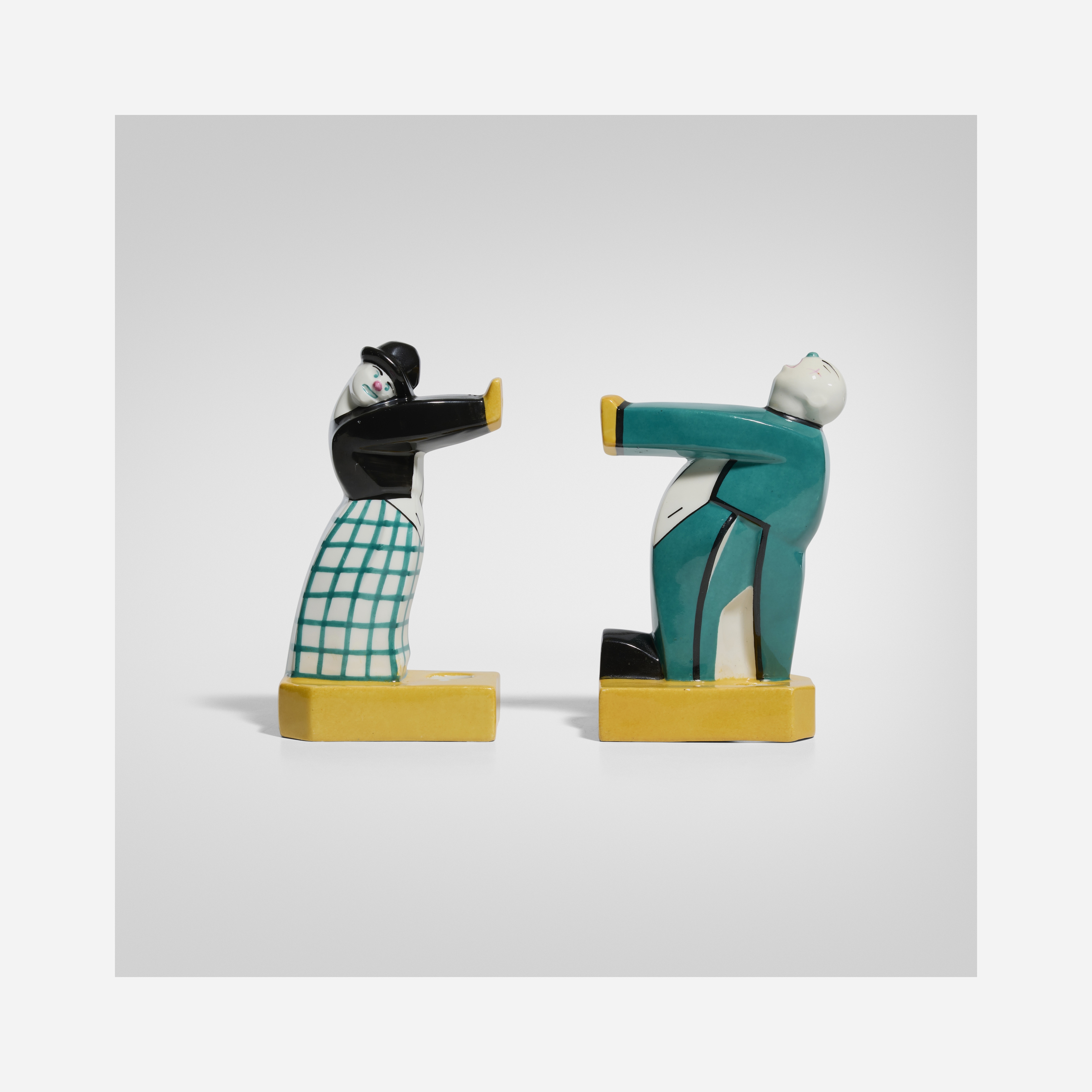 Robj | Clown push and pull bookends, pair (1930) | MutualArt