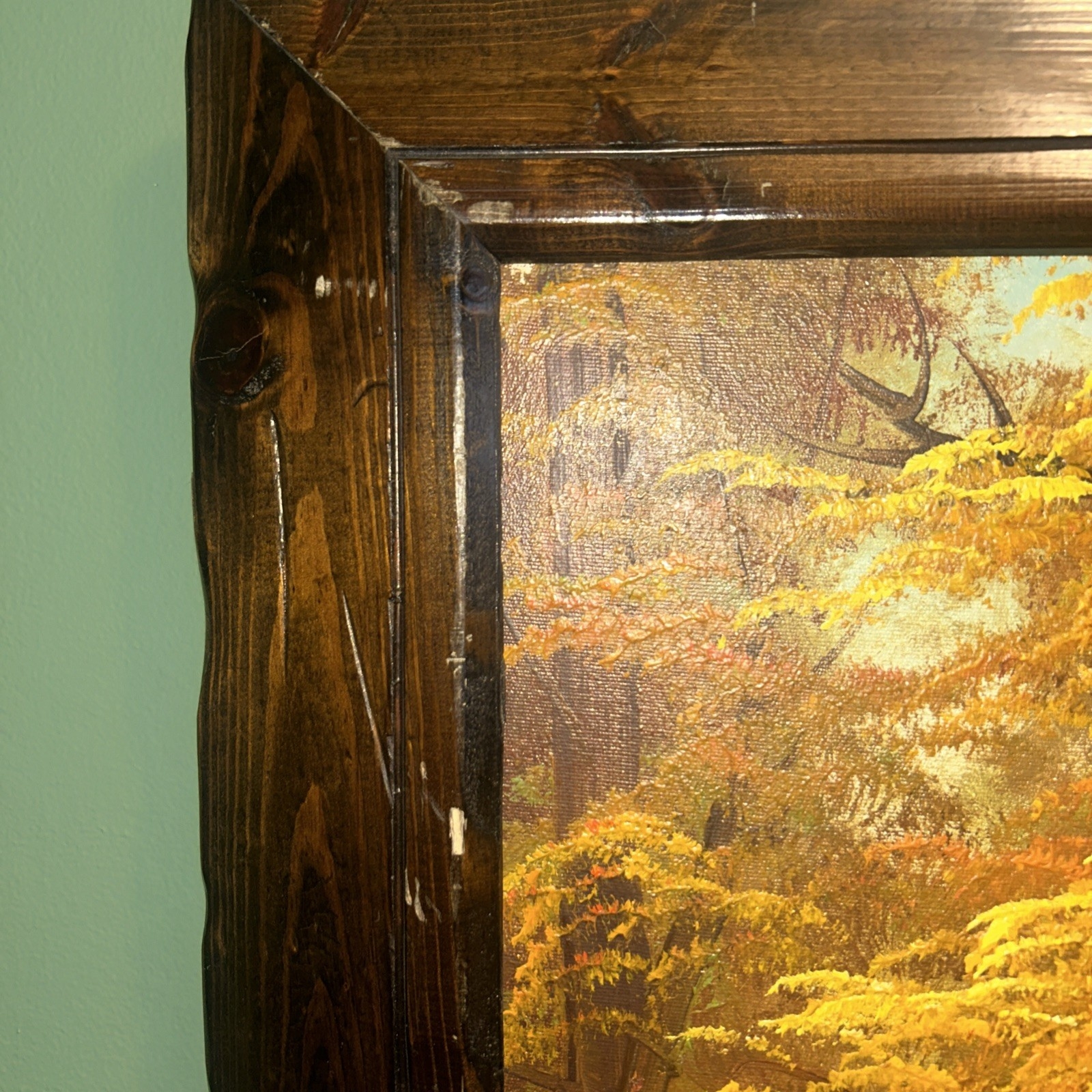 Robert More | Rustic Oil Painting Art Forest Landscape River Water Mill ...