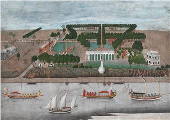 LANDSCAPE WITH A EUROPEAN RESIDENCE NEAR MURSHIDABAD OR KASIMBAZAR