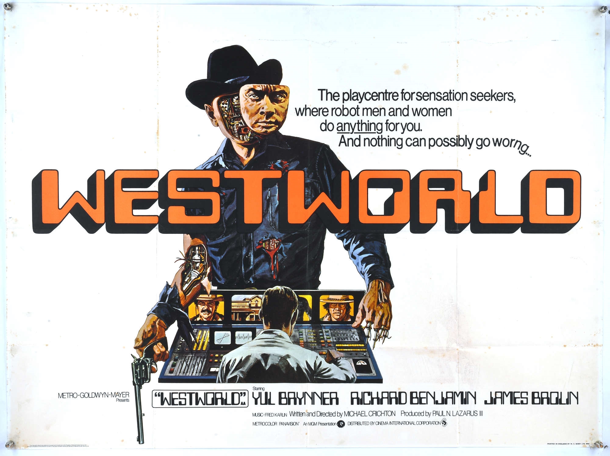 Neal Adams | Westworld (1973), British Quad Film Poster for the sci-fi ...
