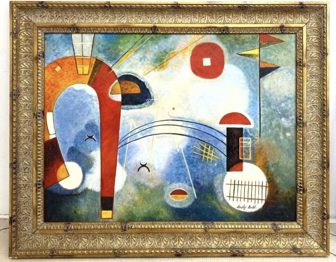 Andy Auld | Modernist Oil Painting On Canvas. Geometric Shapes. | MutualArt
