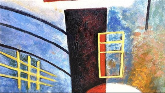 Andy Auld | Modernist Oil Painting On Canvas. Geometric Shapes. | MutualArt