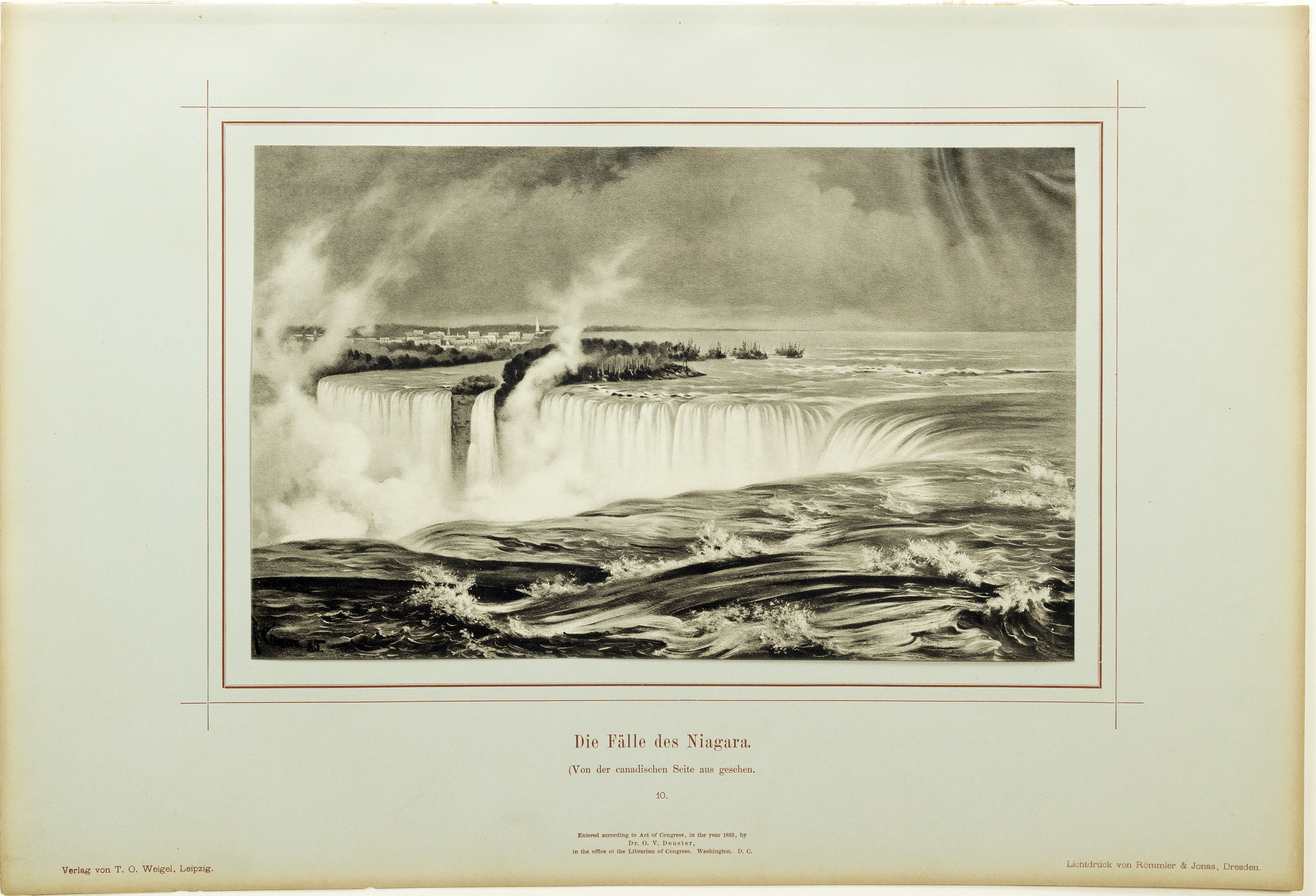 Rudolf Cronau | Rudolf Cronau's Collotype of Niagara Falls from the ...