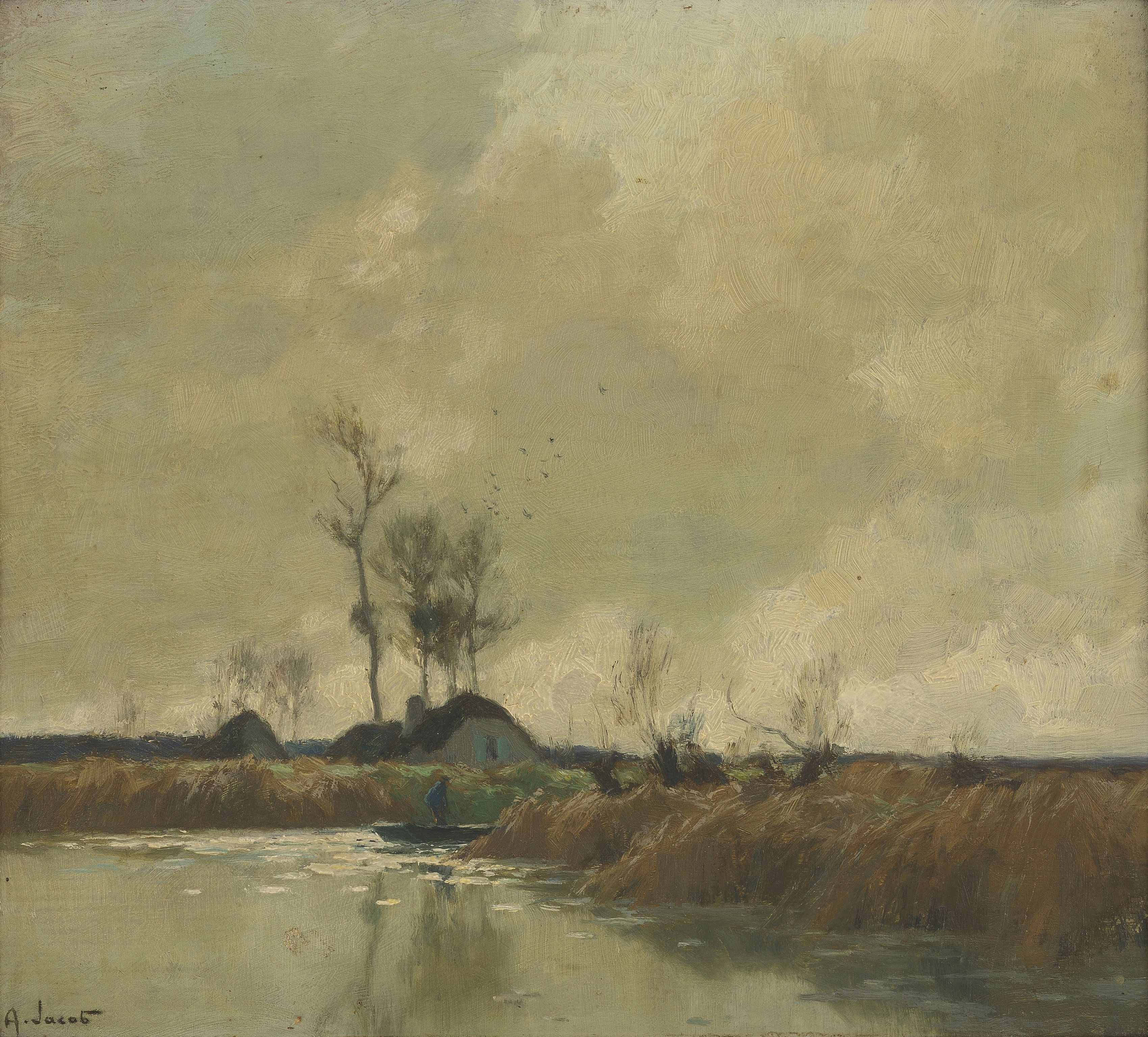 Alexandre Jacob | Barque dans les roseaux | MutualArt