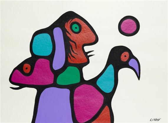 Stephen Snake | Man with Bird and Fish | MutualArt