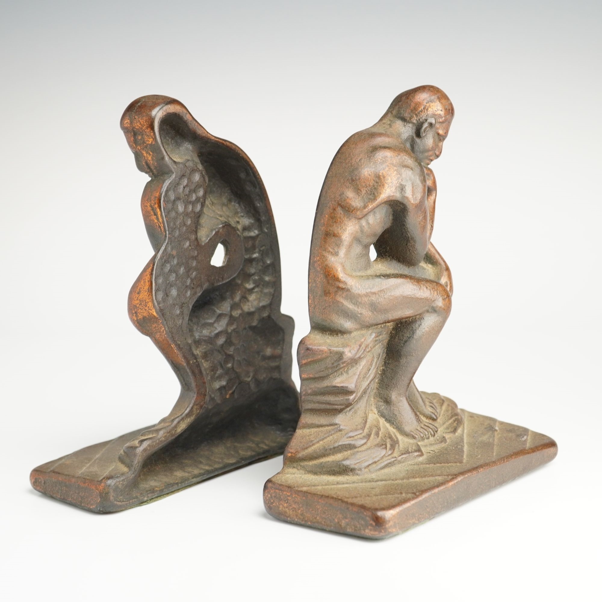 Auguste Rodin | A Pair of Art Deco Cast Metal Bookends Fashioned After ...