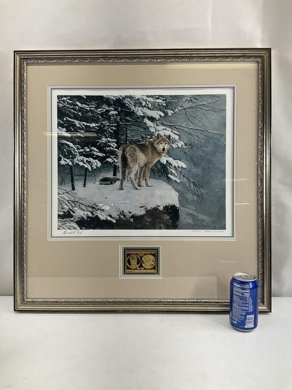 Helen Rundell | On The Edge - Eastern Timberwolf Lithograph Art Print ...