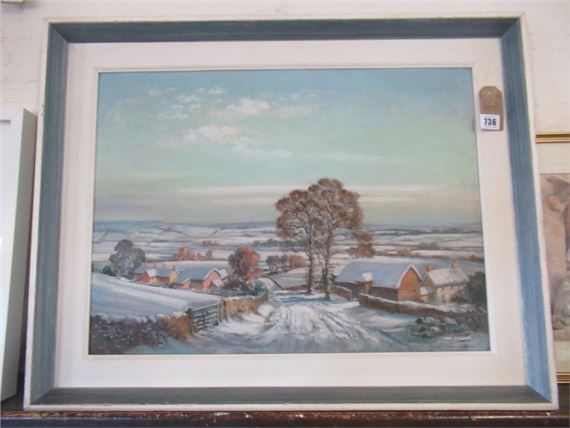 FRAMED SNOW SCENE OIL ON BOARD - Max Hofler