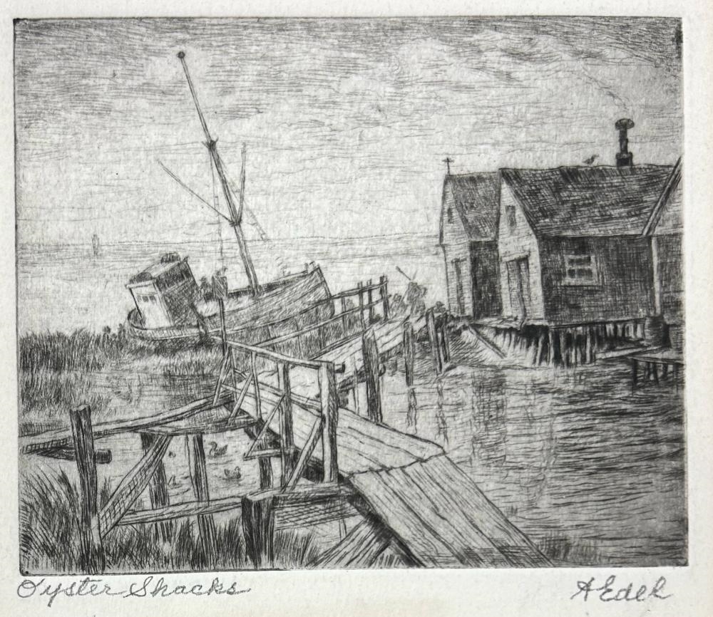 Albert Edel | Oyster Shacks | MutualArt