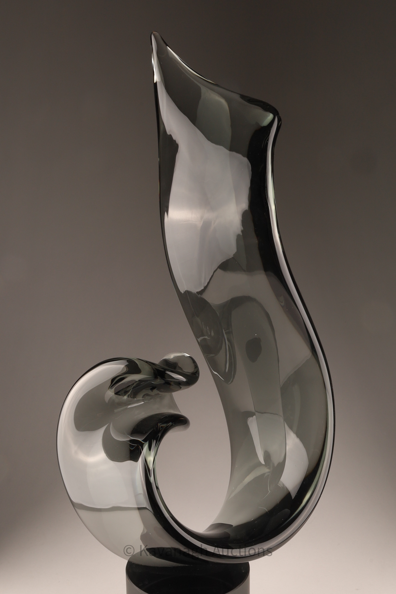 Elio Raffaeli | Modernist Elio Raffaeli Murano Smoke Glass Abstract ...