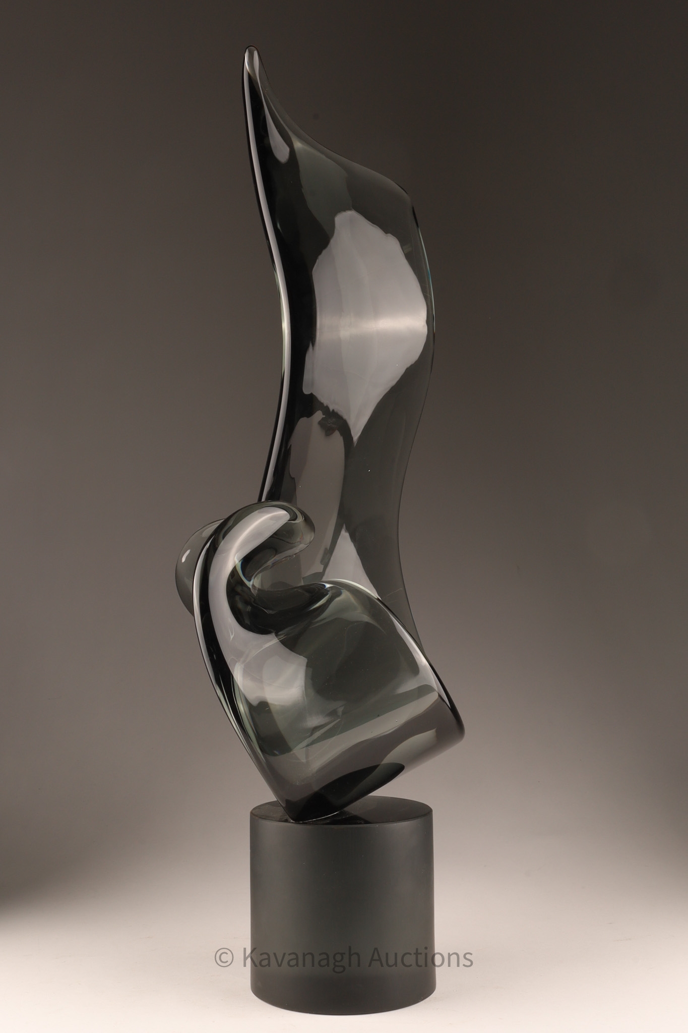 Elio Raffaeli | Modernist Elio Raffaeli Murano Smoke Glass Abstract ...