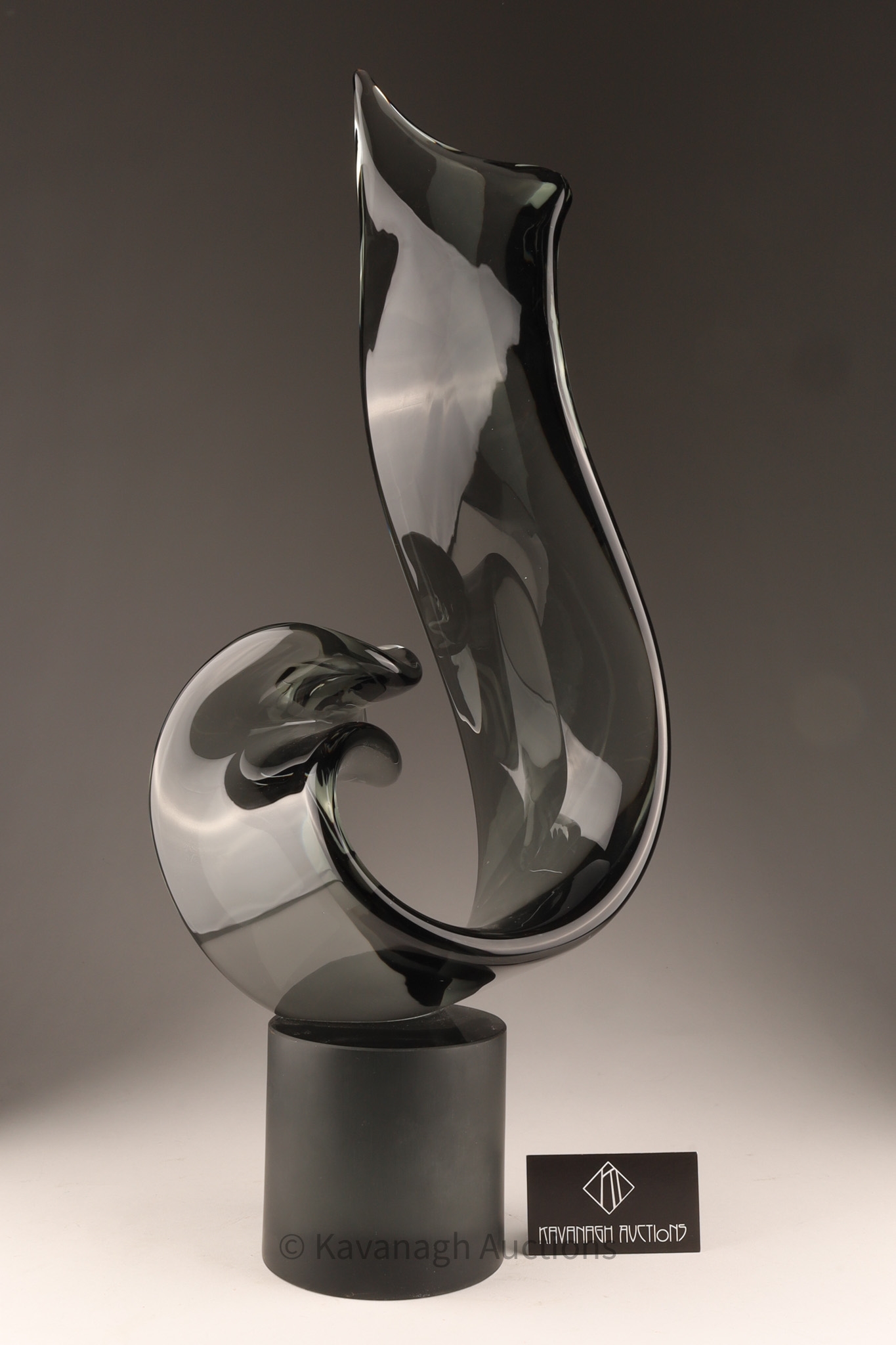 Elio Raffaeli | Modernist Elio Raffaeli Murano Smoke Glass Abstract ...