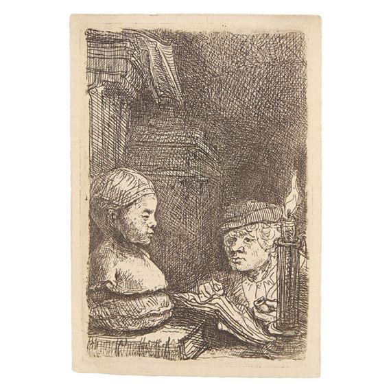 Rembrandt van Rijn | Man Drawing from a Cast (1641) | MutualArt