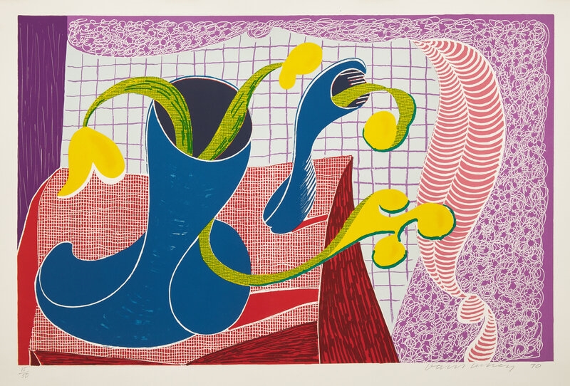 David Hockney | Four Flowers in Still Life (1990) | MutualArt