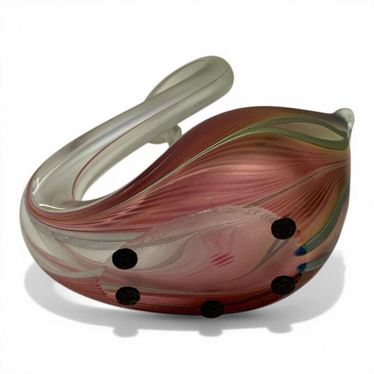 Stuart Abelman | 1980 Stuart Abelman Art Glass Swan Sculpture (1980 ...