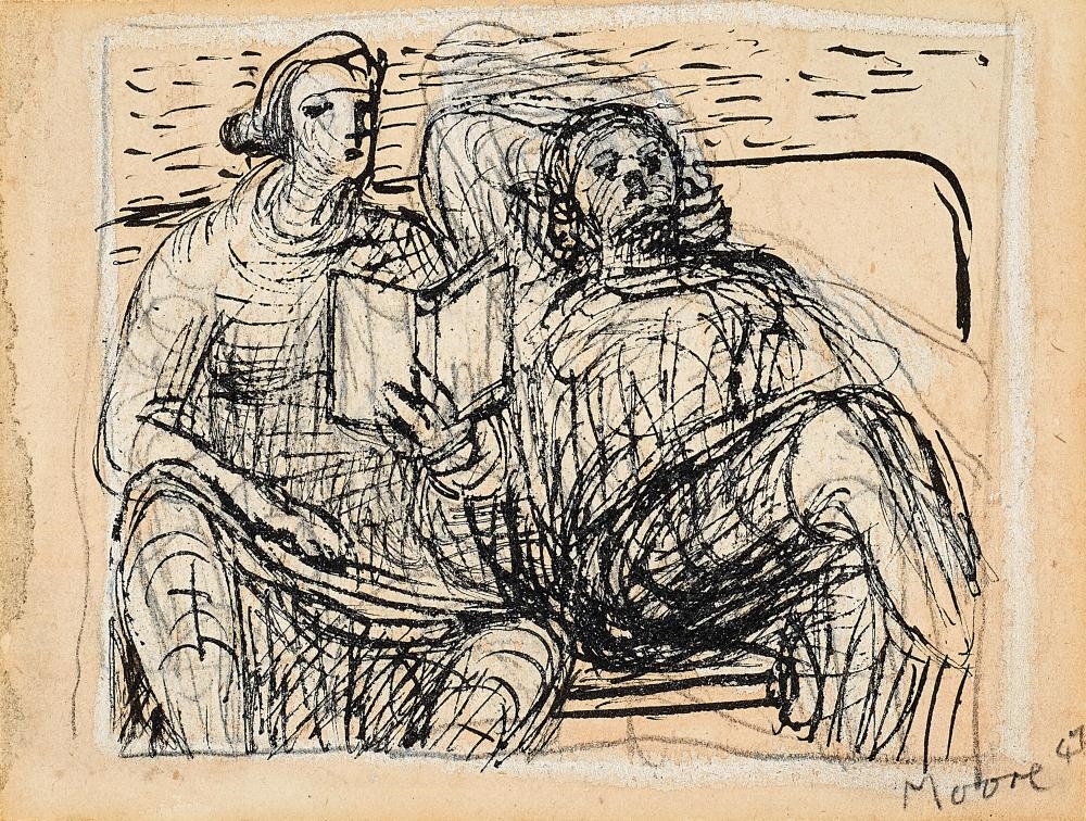Henry Moore | Girl reading (1947) | MutualArt