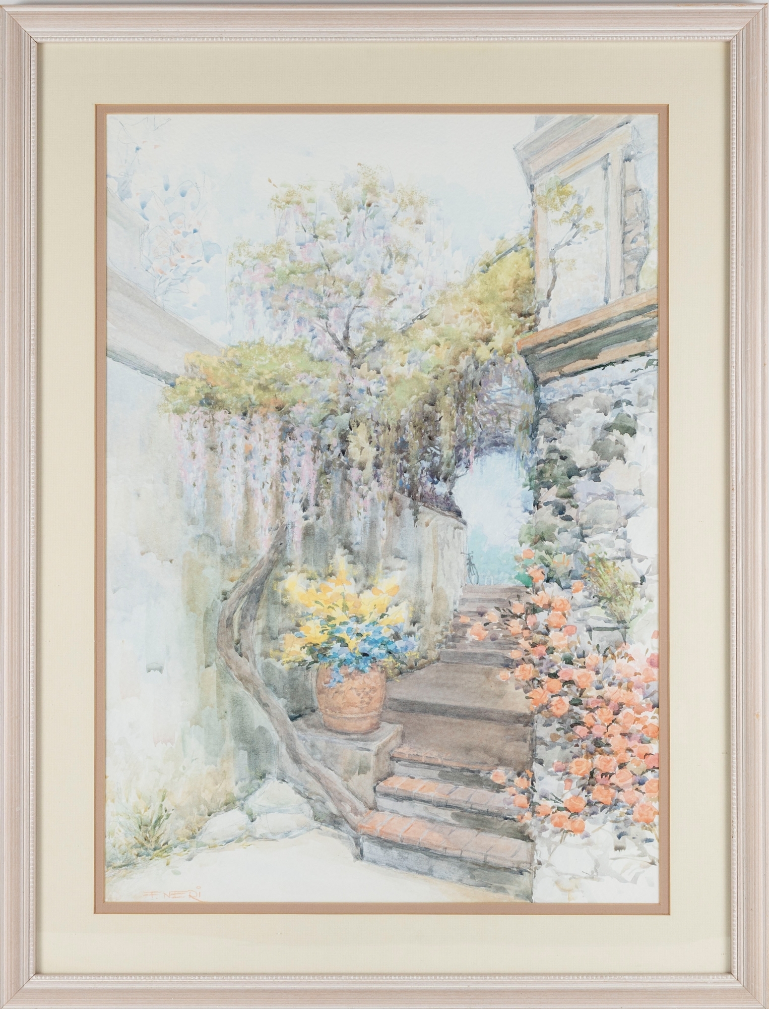イタリア絵画　F.NERI f--neri-watercolor-painting-