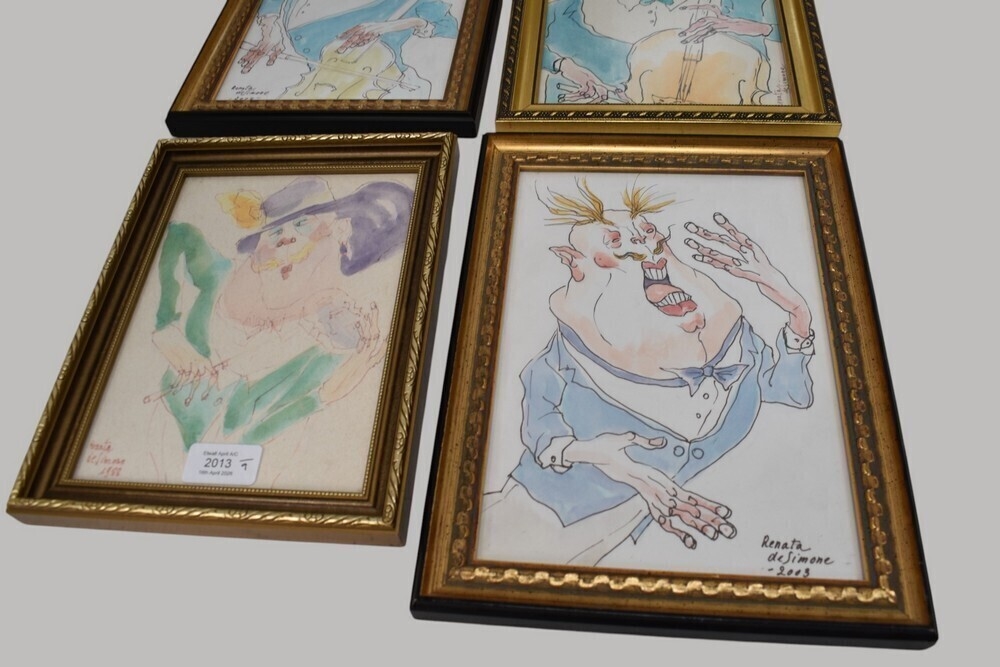 Renata de Simone | Nine various watercolour and pen and ink drawings of ...