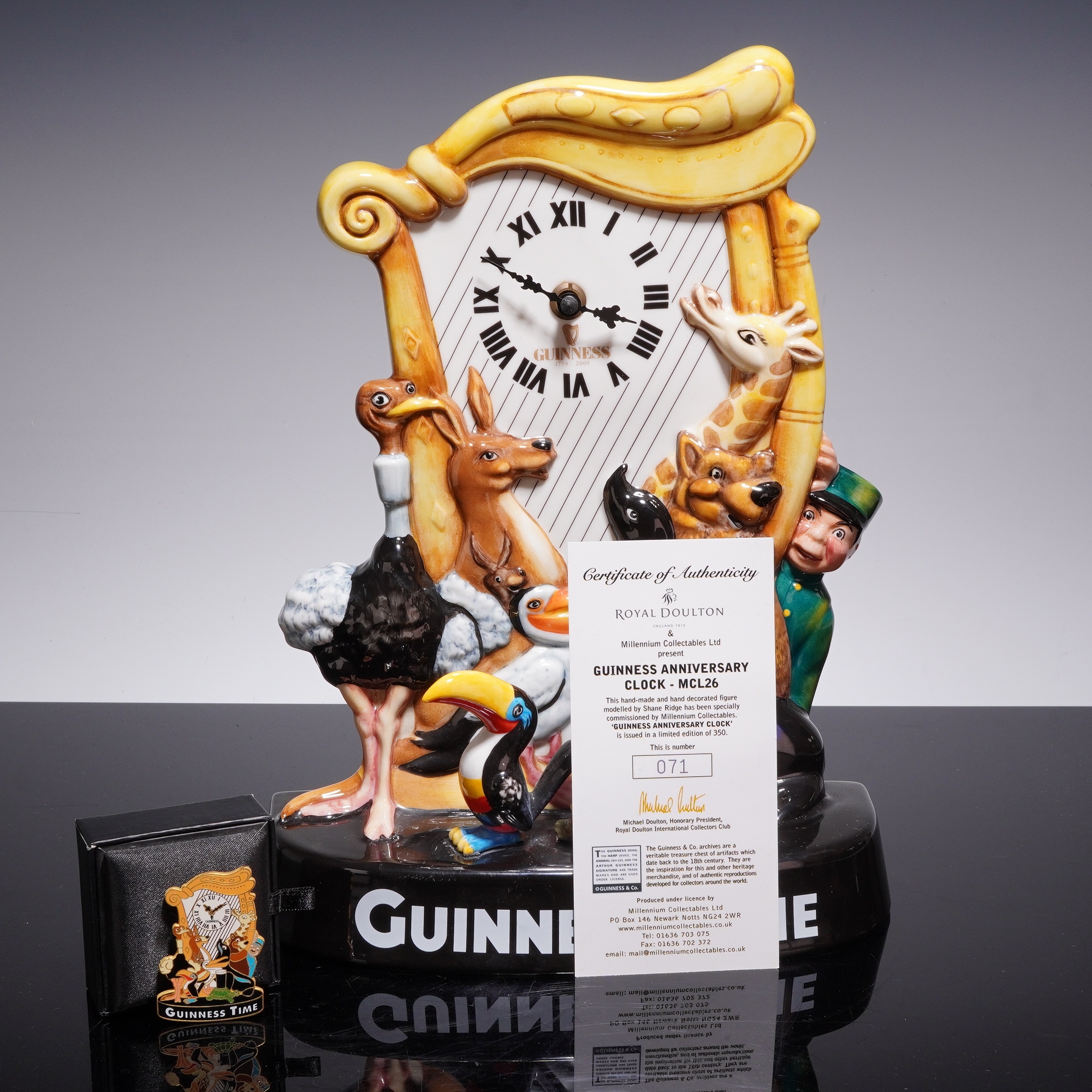 Shane Ridge | 2pc Royal Doulton Guinness 250th Anniversary Clock and ...