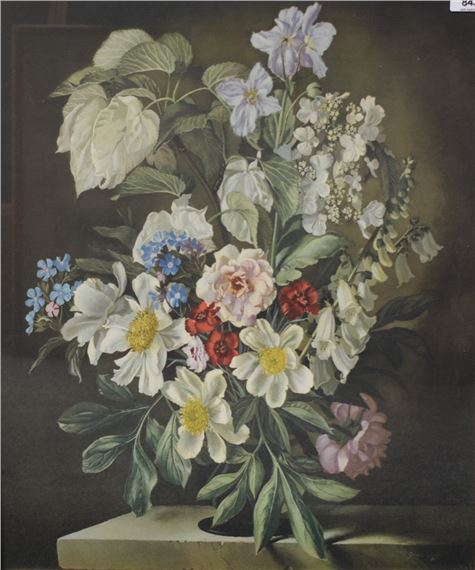Gerald Cooper | Still Life Study of a Vase of Garden Flowers on a ...