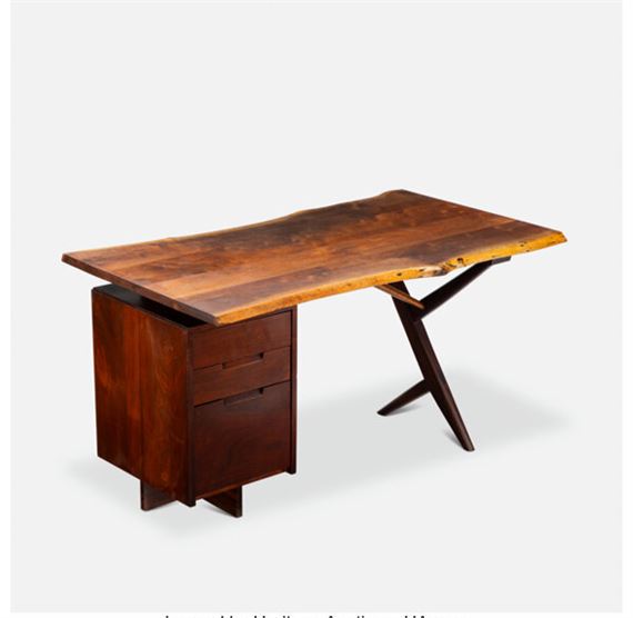 George Nakashima | Conoid Desk and Grass-Seated Chair (1960) | MutualArt