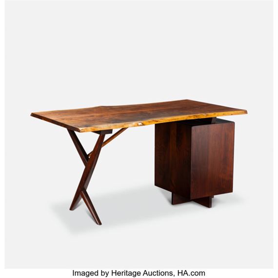 George Nakashima | Conoid Desk and Grass-Seated Chair (1960) | MutualArt
