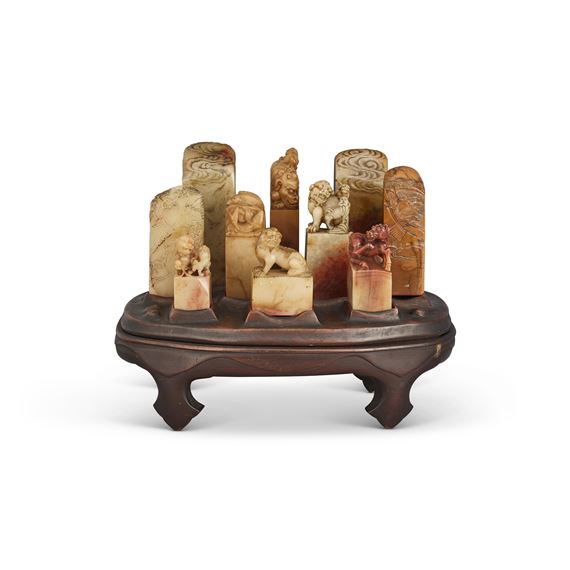 Chinese School, 20th Century | A GROUP OF TEN SOAPSTONE SEALS | MutualArt