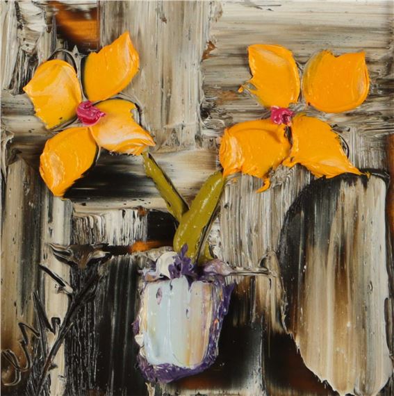 Colin Flack | YELLOW FLOWERS IN A VASE | MutualArt