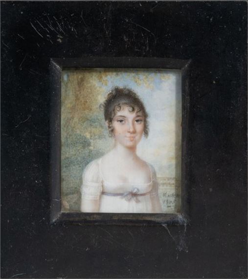 French School, 19th Century | Rectangular miniature of a three-quarter ...